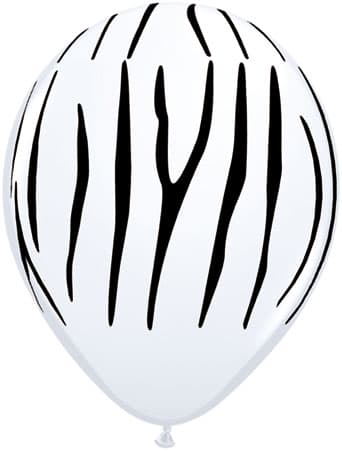 (image for) 11" White Zebra Stripes Latex Balloons 25pk