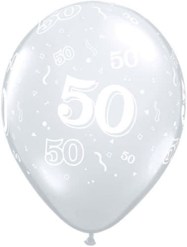 (image for) 11" 50 Around Diamond Clear Latex Balloons 50pk