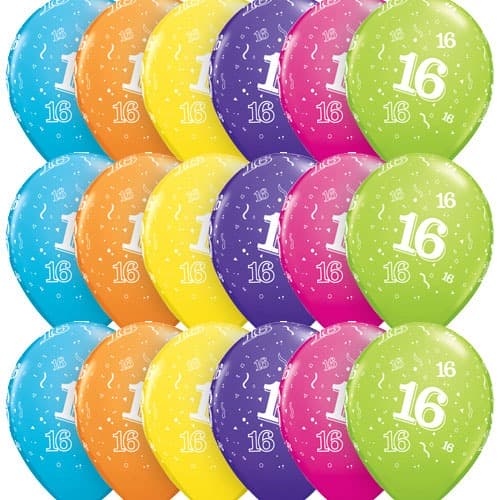 (image for) 11" 16 Tropical Assorted Latex Balloons 25pk