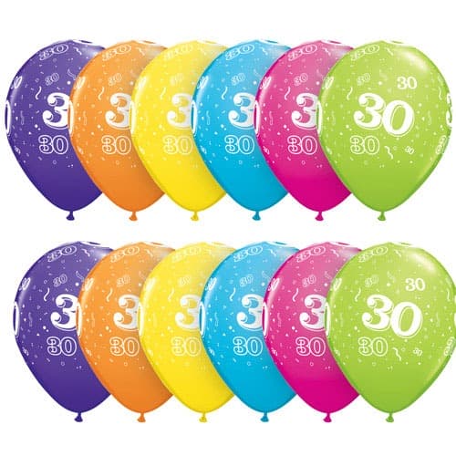 (image for) 11" 30 Tropical Assorted Latex Balloons 25pk