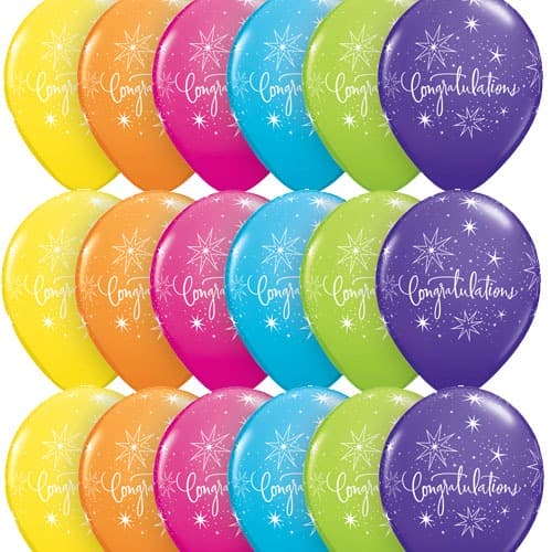 (image for) 11" Congratulations Elegant Tropical Latex Balloons 25pk