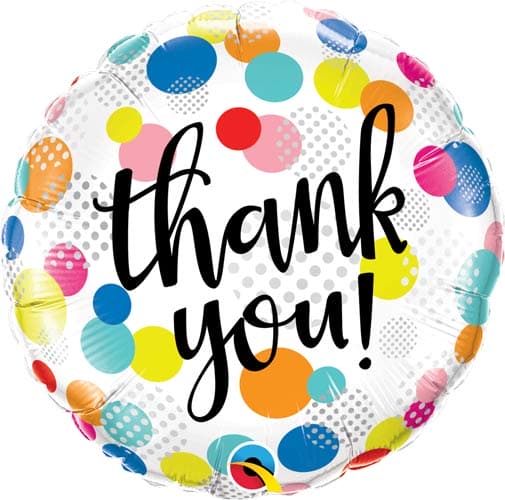 (image for) 18" Thank You Dots Upon Dots Foil Balloons