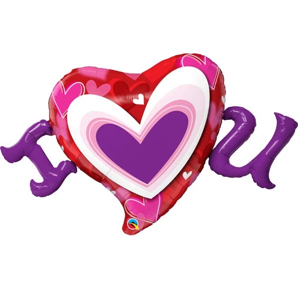 (image for) I Heart U Radiant Hearts Supershape Balloons