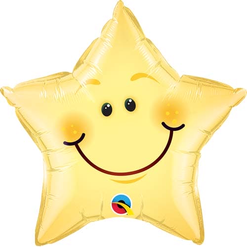 (image for) 20" Smiley Face Star Foil Balloons