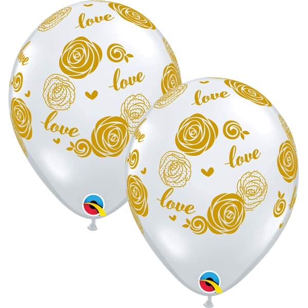 (image for) 11" Love Rose Diamond Clear Latex Balloons 25pk