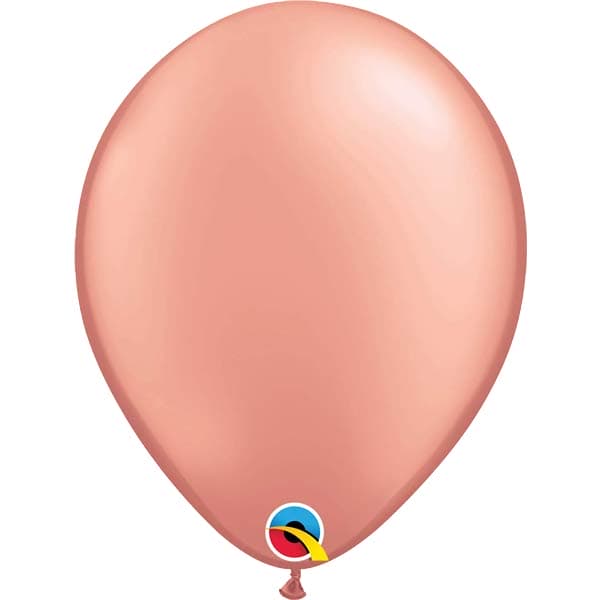 (image for) 11" Metallic Rose Gold Latex Balloons 100pk