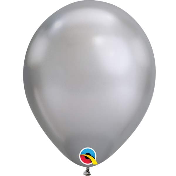 (image for) 11" Chrome Silver Latex Balloons 100pk