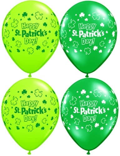 (image for) 11" St Patricks Day Assorted Latex Balloons 25pk