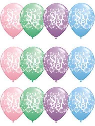 (image for) 11" Heavenly Baby Shower Latex Balloons 25pk