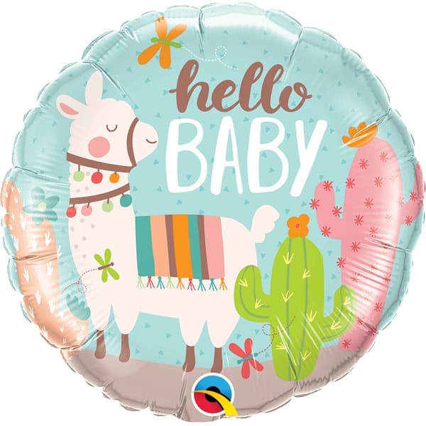 (image for) 18" Hello Baby Llama Foil Balloons