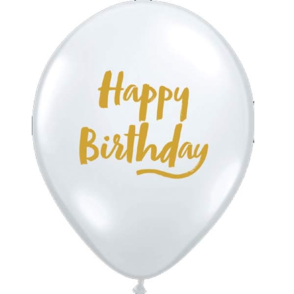 (image for) 11" Happy Birthday Brush Script Latex Balloons 25pk