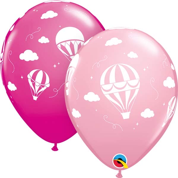 (image for) 11" Pink Hot Air Balloon Latex Balloons 25pk