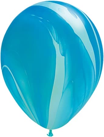 (image for) 11" Blue Rainbow Super Agate Latex Balloons 25pk