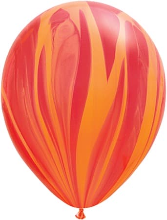 (image for) 11" Red Orange Rainbow Super Agate Balloons 25pk