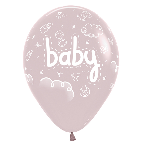 (image for) 12" Pastel Dusk Rose Baby Latex Balloons 25pk