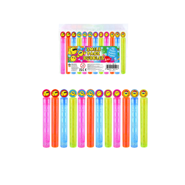 (image for) Yellow Smile Faces Mini Party Bubble Tubes 12pk