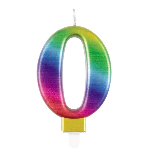 (image for) Metallic Rainbow Number 0 Candle