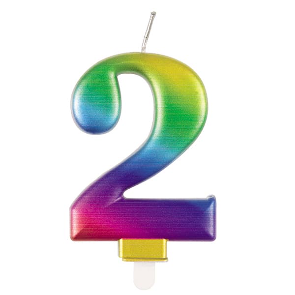 (image for) Metallic Rainbow Number 2 Candle