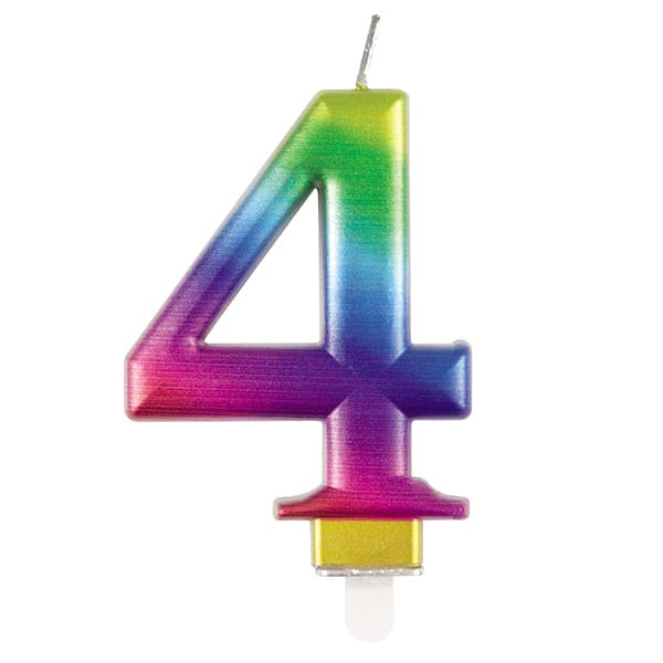 (image for) Metallic Rainbow Number 4 Candle