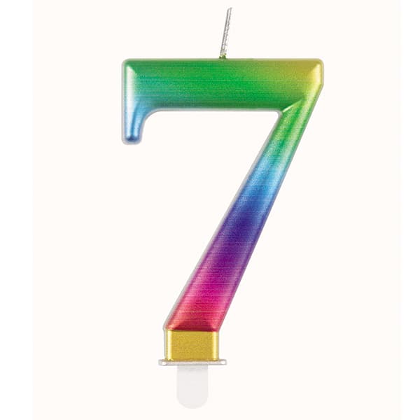 (image for) Metallic Rainbow Number 7 Candle