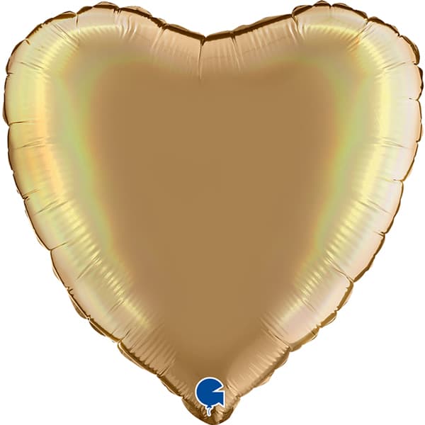 (image for) 18" Grabo Rainbow Holographic Champagne Heart Foil Balloons