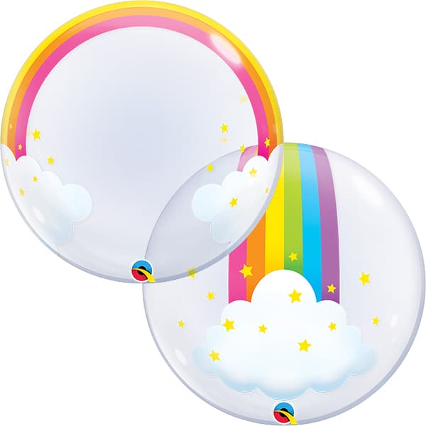 (image for) 24" Rainbow Clouds Deco Bubble Balloons