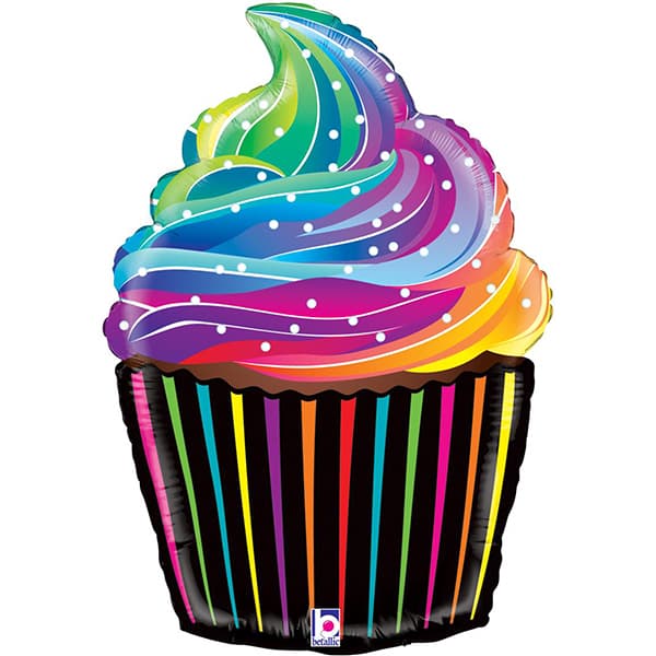 (image for) Rainbow Cupcake Supershape Balloons