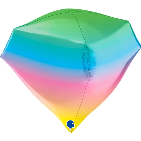 (image for) 18" Rainbow Coloured Gem Foil Balloons