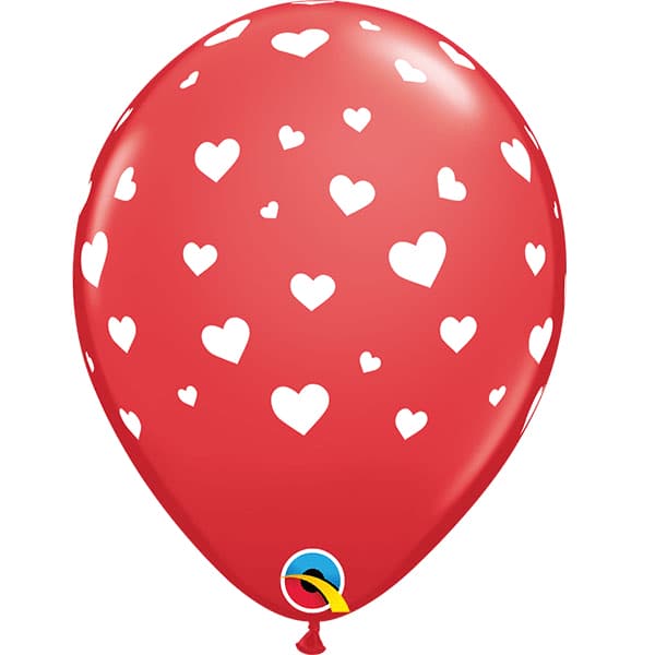 (image for) 11" Random Hearts A Round Latex Balloons 6pk