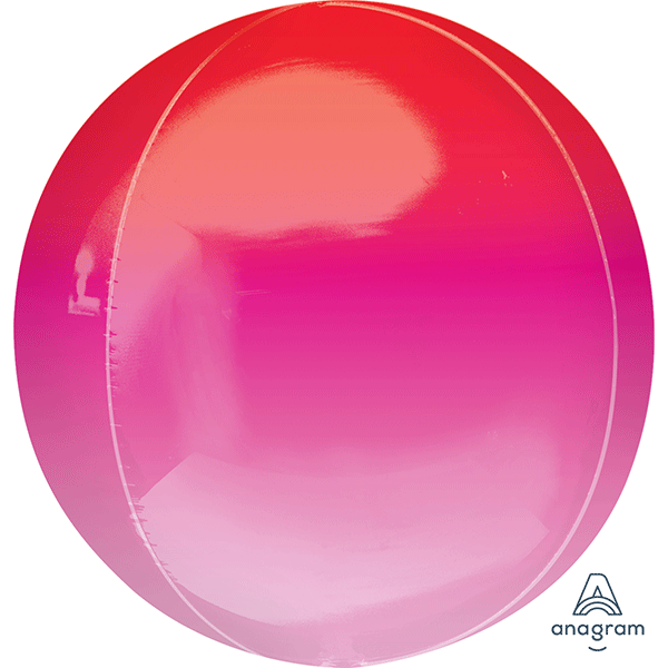 (image for) Red & Pink Ombre Orbz Foil Balloons