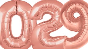 (image for) Large Rose Gold Number Balloons