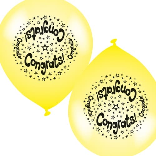 (image for) 10" Congrats Latex Balloons 6 Packs Of 8