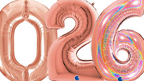(image for) Rose Gold Number New Year Balloons