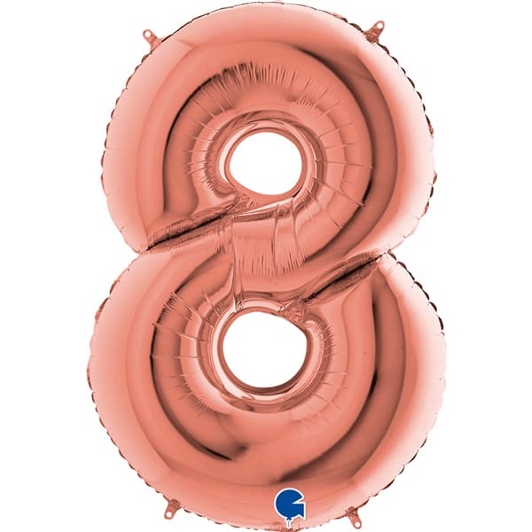 (image for) 40" Grabo Rose Gold Number 8 Shape Balloons