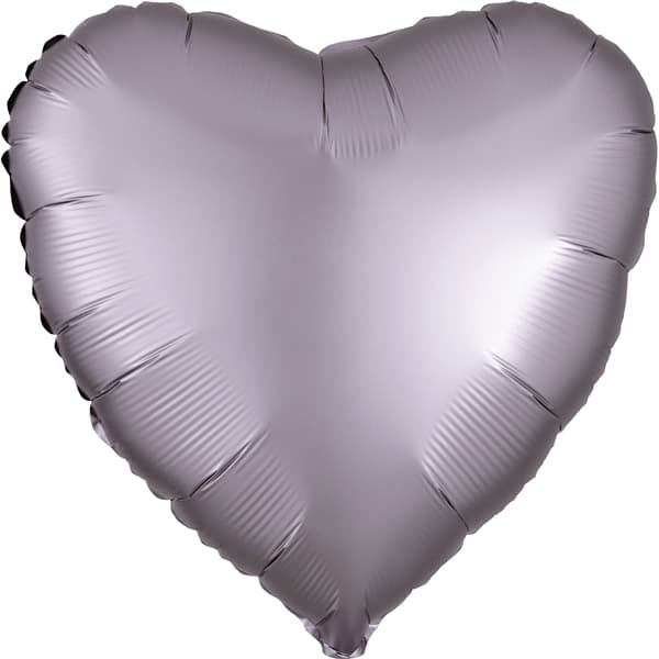 (image for) 18" Satin Luxe Greige Heart Foil Balloons