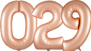(image for) Large Satin Pastel Rose Quartz Number Balloons