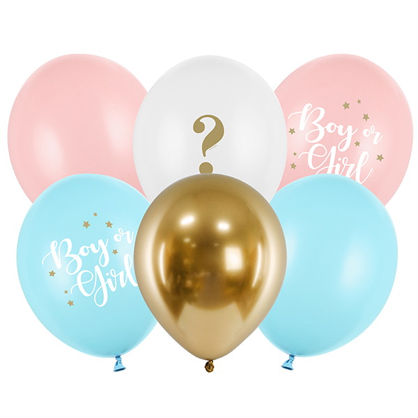 11" Boy Or Girl Mix Latex Balloons 6pk