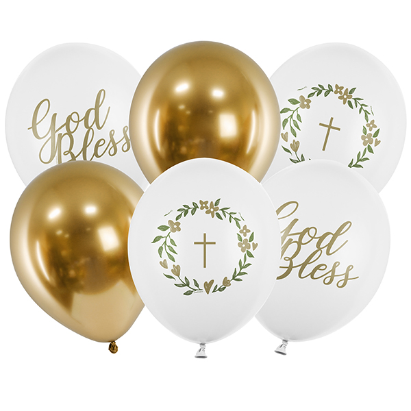 11" God Bless Mix Latex Balloons 6pk