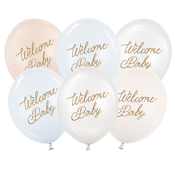 11" Welcome Baby Mix Latex Balloons 6pk