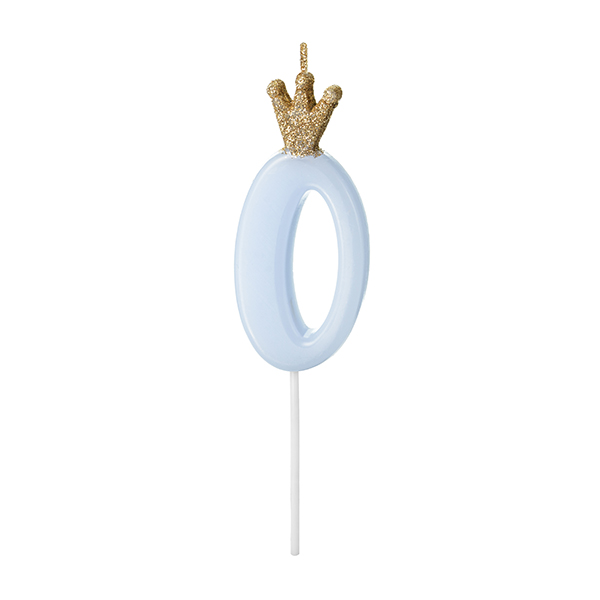 (image for) Light Blue Birthday Candle Number 0