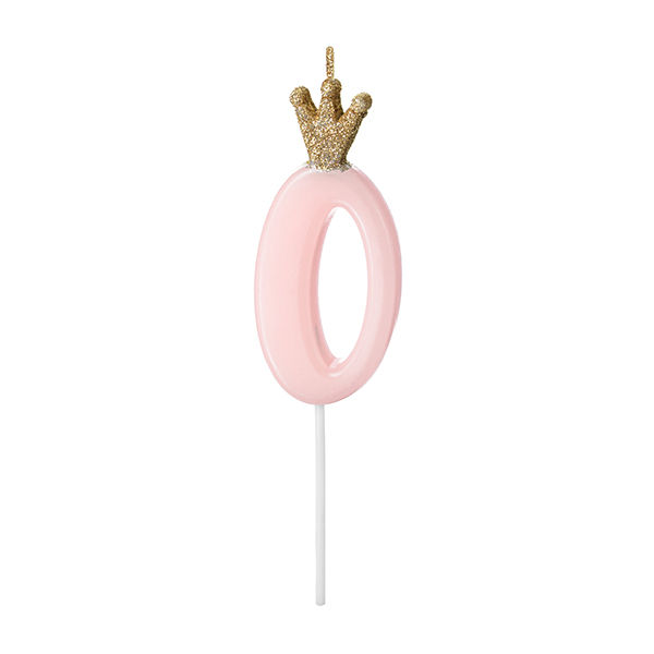 (image for) Light Pink Birthday Candle Number 0