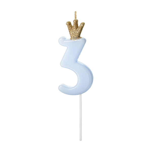 (image for) Light Blue Birthday Candle Number 3