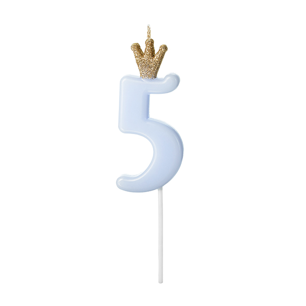 (image for) Light Blue Birthday Candle Number 5