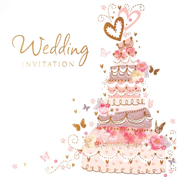 (image for) Cake Wedding Invitation Cards 6pk