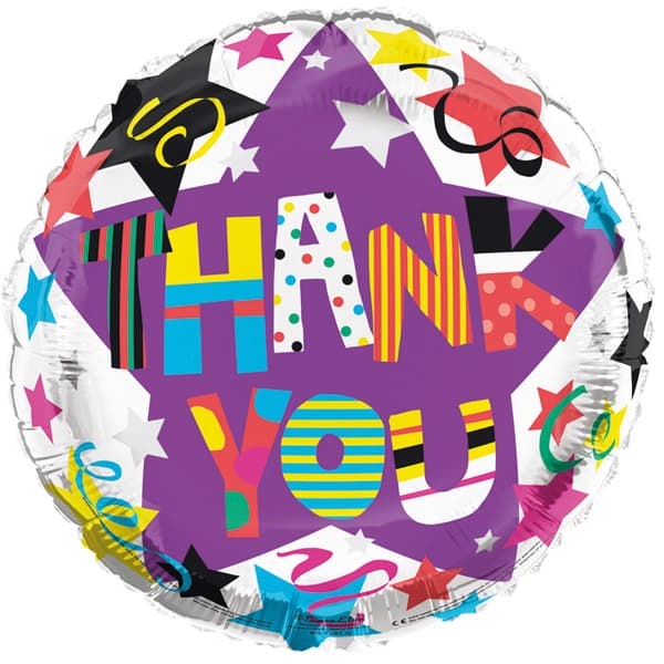 (image for) 18" Thank You Stars Foil Balloons