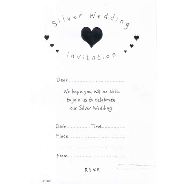 (image for) Silver Wedding Invitations 20pk