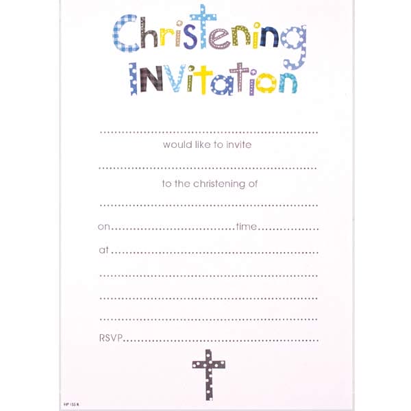 (image for) Boys Christening Invitations 20pk