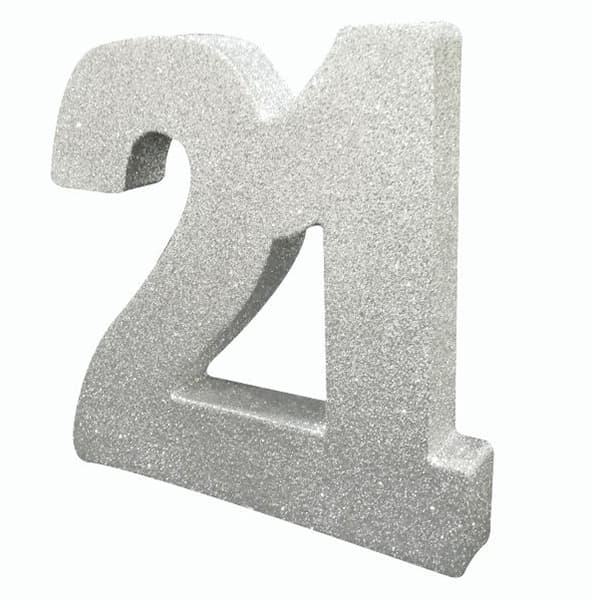 (image for) 21 Silver Glitter Table Decoration