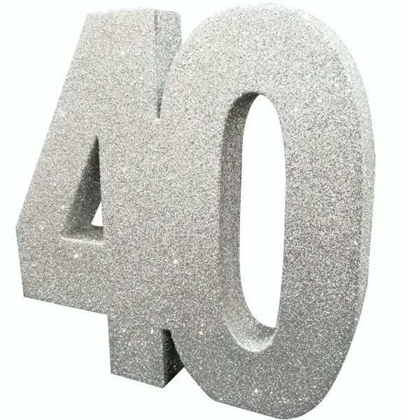 (image for) 40 Silver Glitter Table Decoration