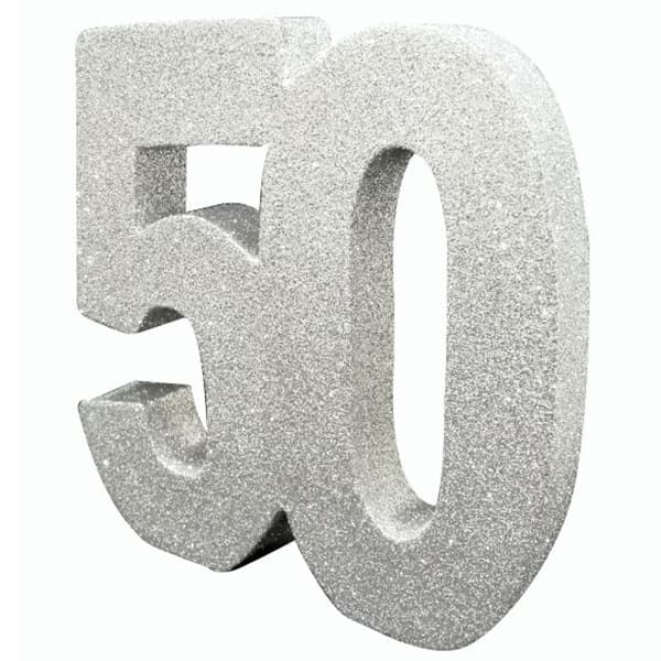 (image for) 50 Silver Glitter Table Decoration